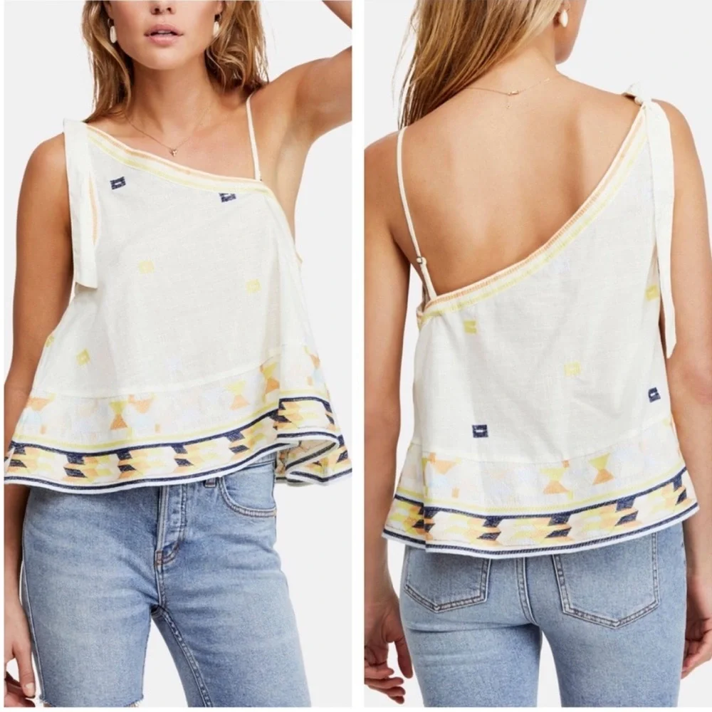 NWT Free People Bali Baby Embroidered Tank Top - Picture 1 of 4